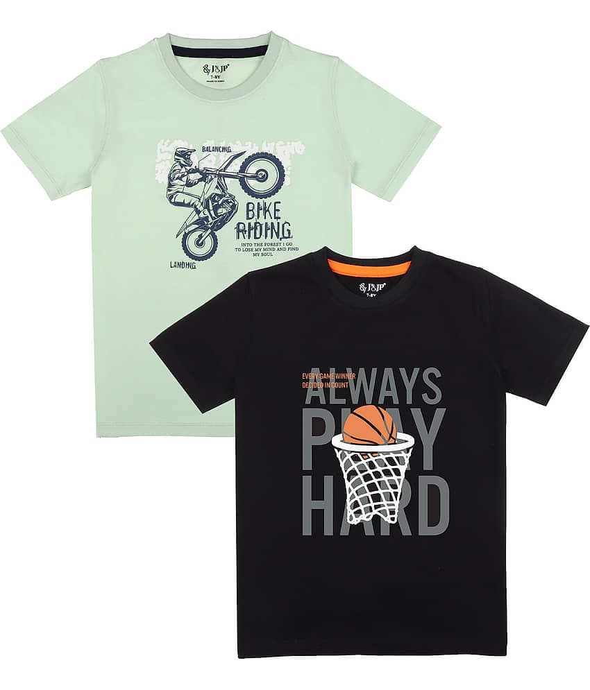 J&JP Pack of 3 Boys Cotton Blend T-Shirt ( Multicolor )