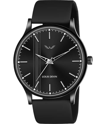 LOUIS DEVIN - Black Silicon Analog Men's Watch