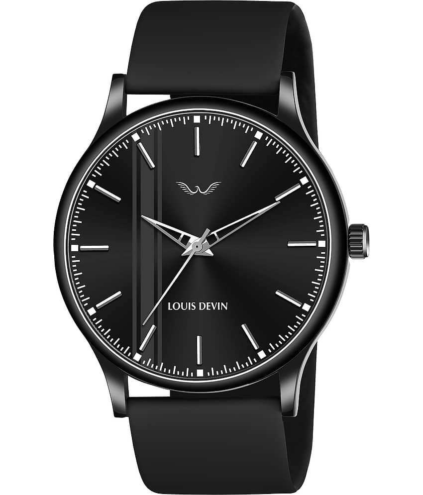 LOUIS DEVIN - Black Silicon Analog Men's Watch