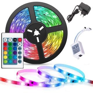 DAYBETTER 5 Meter 5050 LED Strip Lights, Operated with 16 color Remote Controller- Pack of 1