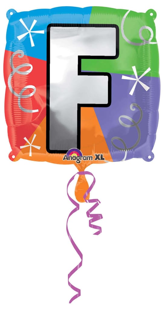 Letter F Quad Shaped Balloon - Helium Quality - 18 inches - 1PC - Party and Festive Needs | Buy online on ZillyBuy