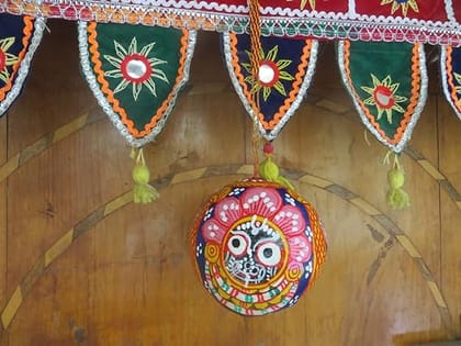 Door Hanging Puri Jagannath and Pipili Applique Torana 39 Inches