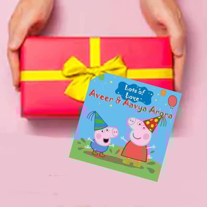 Gift tags / Gift Stickers - Peppa Pig-Lots Of Love / Flat Cards - No Ribbons / Set of 10
