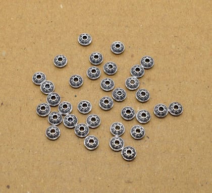 German Silver Metal Oxidize Silver Beads for Jewelry Making. , NBS-084-Per Packet of Approx 130 Pcs (50 Gram) / 3X7 MM