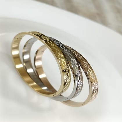 Set of Three Stainless Steel Unisex Kada- STKD 4162