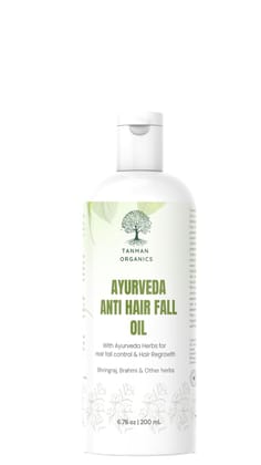Tanman Organics Ayurvedic Anti-Hair Fall Oil | Prevents Dryness & Hair Breakage | Suitable for All Hair Types | Nourishing Hair Oil | Chemical-Free Hair Care (Pack of 1) (200 ml)