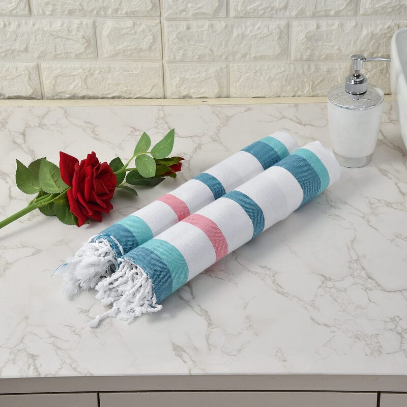 Furnofy Cotton 250 GSM Bath Towel Set Multicolor (Pack Of 2)