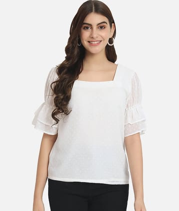 ALL WAYS YOU Women's Georgette Regular Top ( Off White )