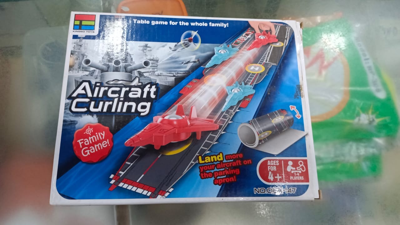 Mini Tabletop Aircraft Curling Board Games 007-147 Funny Classic Desktop Aircraft Curling Game Set Newest Toy of 2024 for Family