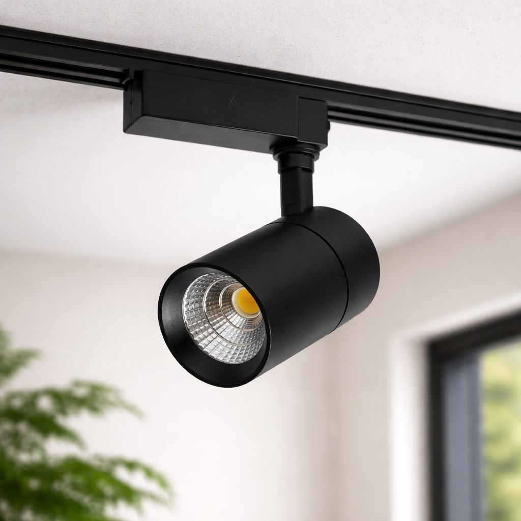 SPARKWORLD 20W LED Track Light Adjustable Black COB Spotlight for Showroom, Gallery & Home Decor | Colour: Natural White - Electricals | Buy online on ZillyBuy