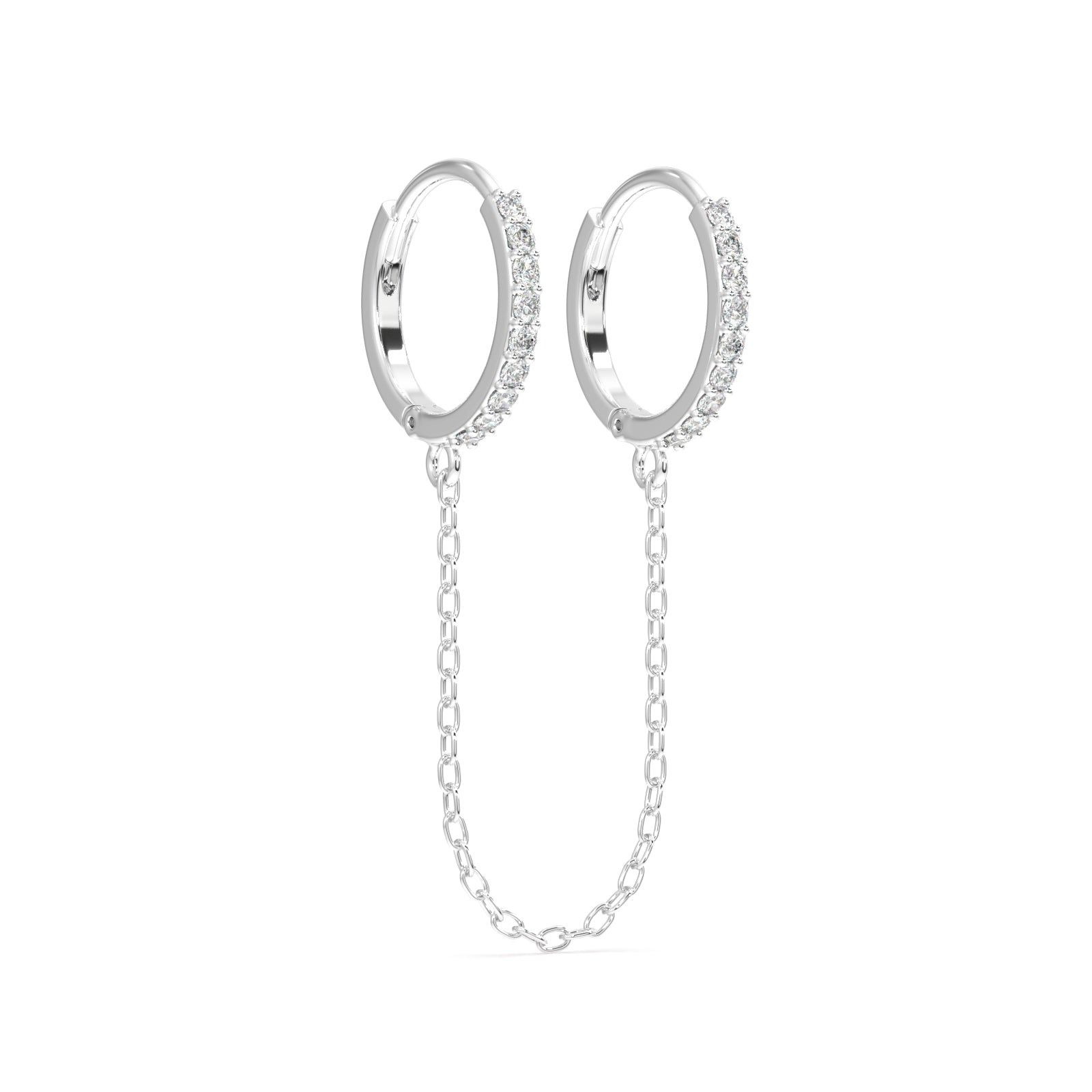 Connecting chain zircon hoops-Rhodium