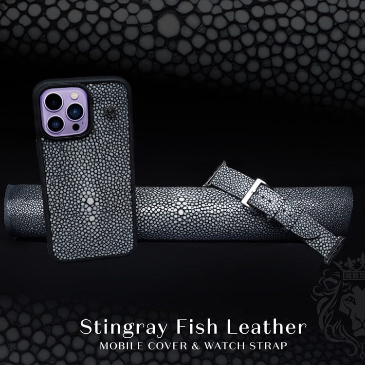 Luxurious Combo of Mobile Cover & Watch Strap in Stingray Fish Leather-13 / 40mm