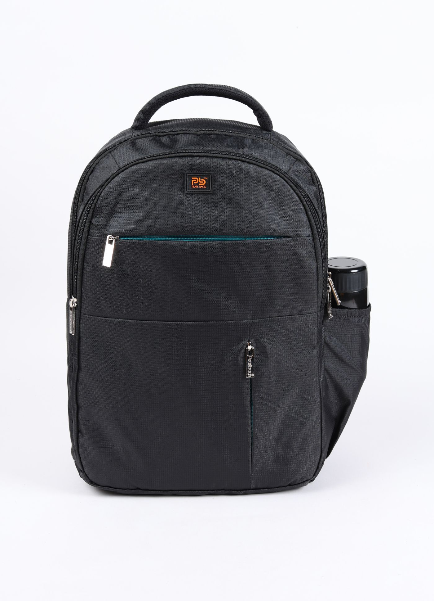 PB Pearlbags Den 20L Solid Backpack , 3 Compartments, Bottle Holder, Organizer, Premium Fabric, Water Resistant Anti Theft , School & College Bag for Boys and Girls, Office & Travel Bag for Men and Women