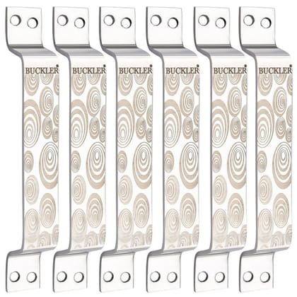 BUCKLLER Stainless Steel Door & Cabinet Handles, Knobs Handles-Size-6 Inch-6 Pcs-Laser Printed Design-SSL03