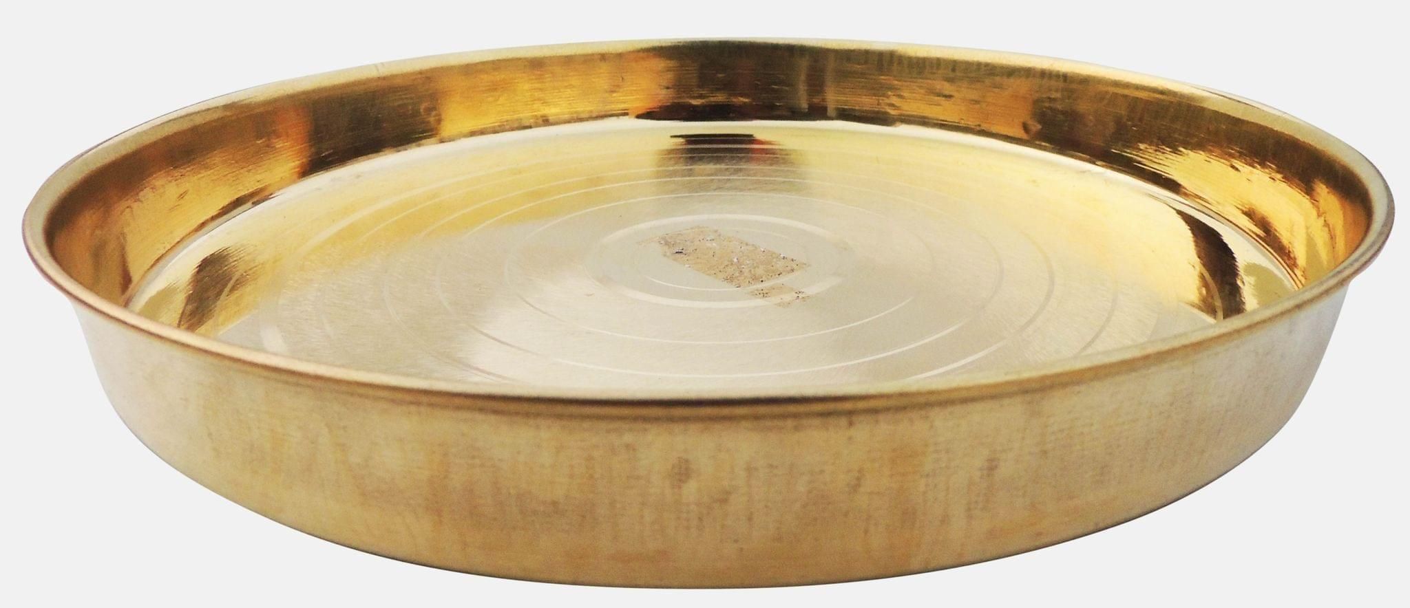 Brass Thali No. 14 - 11.8*11.8*1.8 inch (Z441 G)