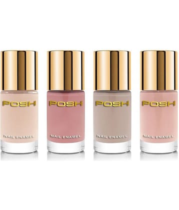Posh Nail Polish Beige Glossy Pack of 4 36 mL