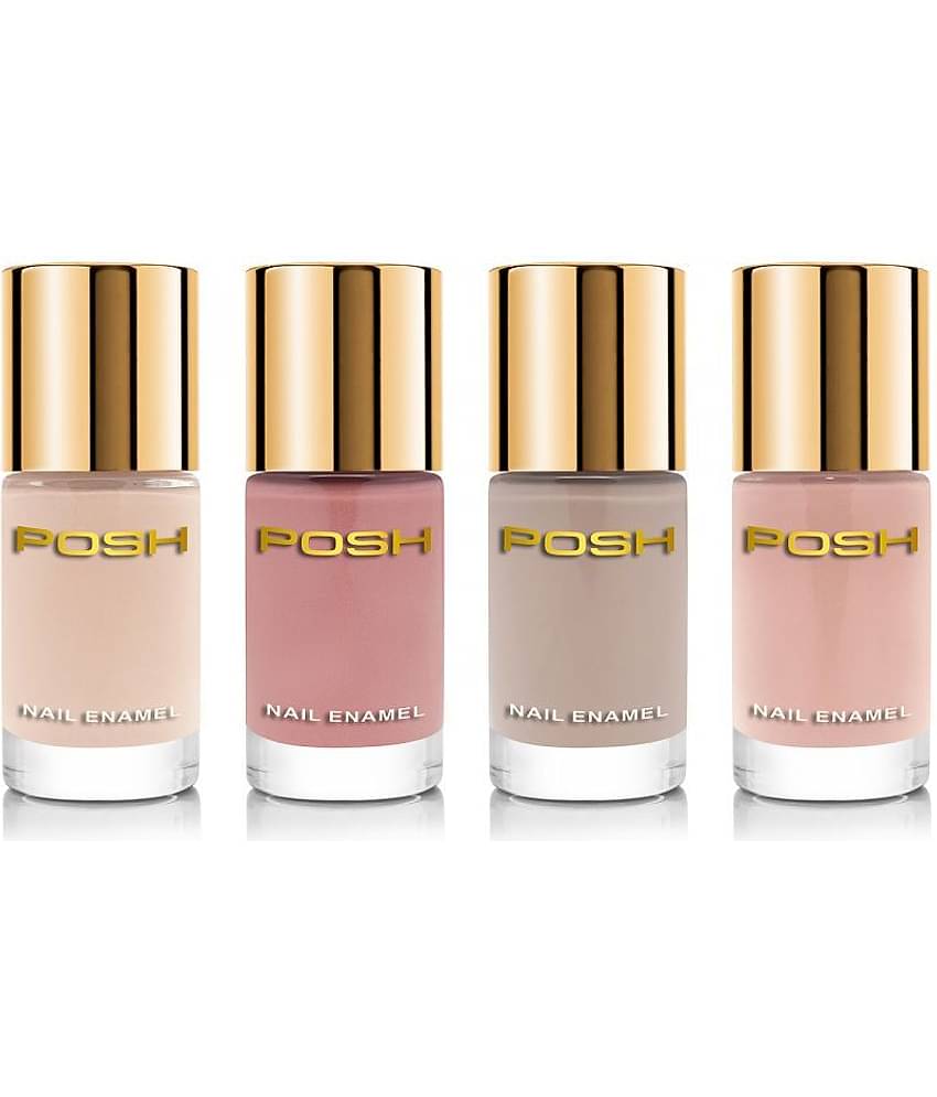 Posh Nail Polish Beige Glossy Pack of 4 36 mL