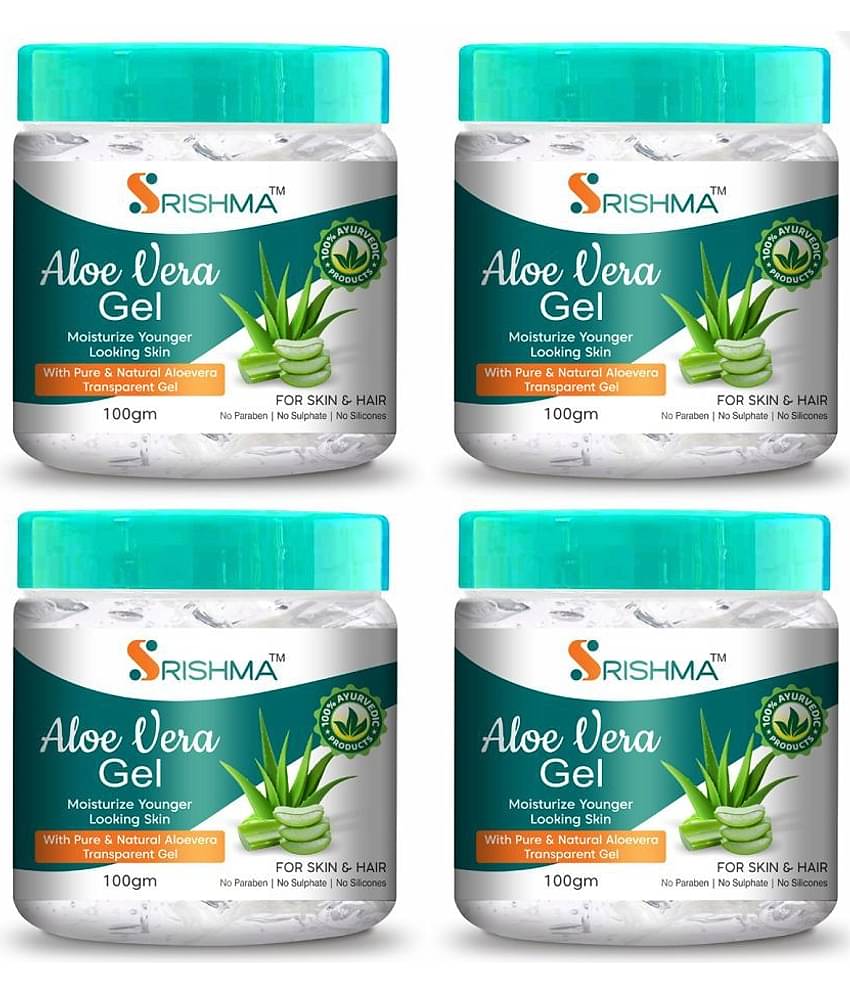 Srishma 100% Pure Aloe Vera Gel for glowing Face, Skin & Hair 100 gm each