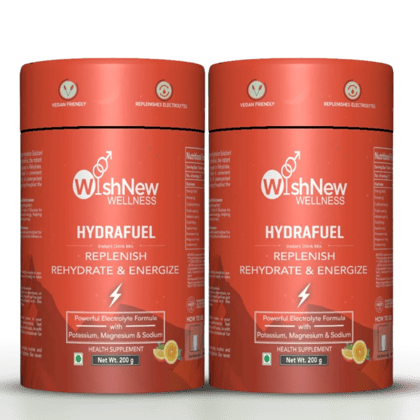 WishNew Wellness HydraFuel: Prime Electrolyte Energy Workout Drink Mix | Get Daily Hydration & Instant Energy Boost | Tangy Orange with natural Sweetness| 20 Sachets | Suitable for Men & Women Pa