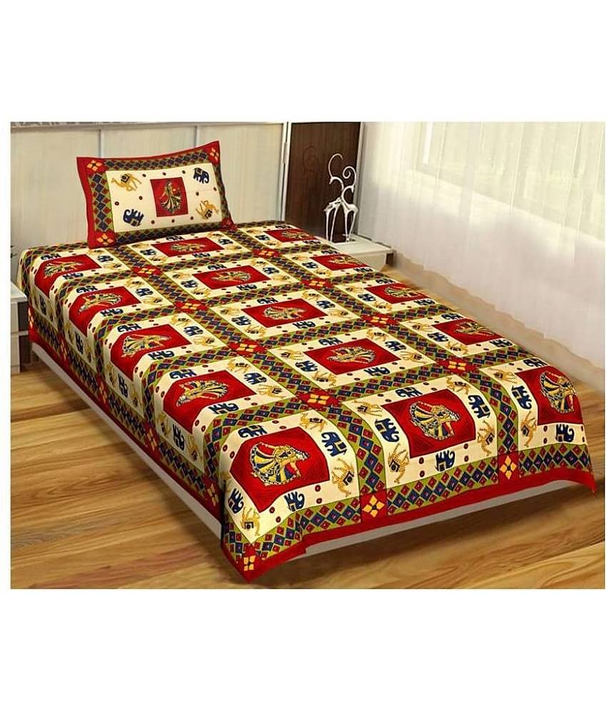 Uniqchoice Cotton Single Bedsheet ( Red )