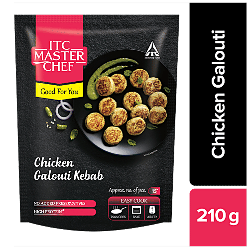 ITC Master Chef Chicken Galouti Kebab - Non-Veg Frozen Snack, Ready To Cook, 210 g