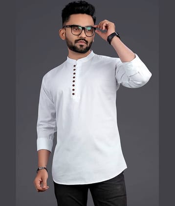 Nofilter Cotton Blend Plain Regular Kurta For Men ( White )