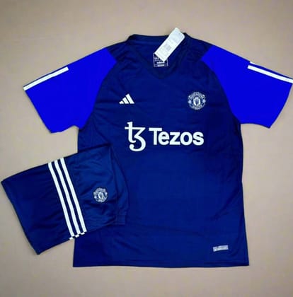 Manchester United Blue Training Jersey Set-S