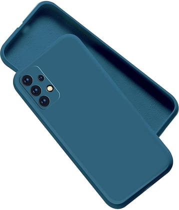 Case Vault Covers - Blue Silicon Plain Cases Compatible For Samsung Galaxy A52 5G ( Pack of 1 )