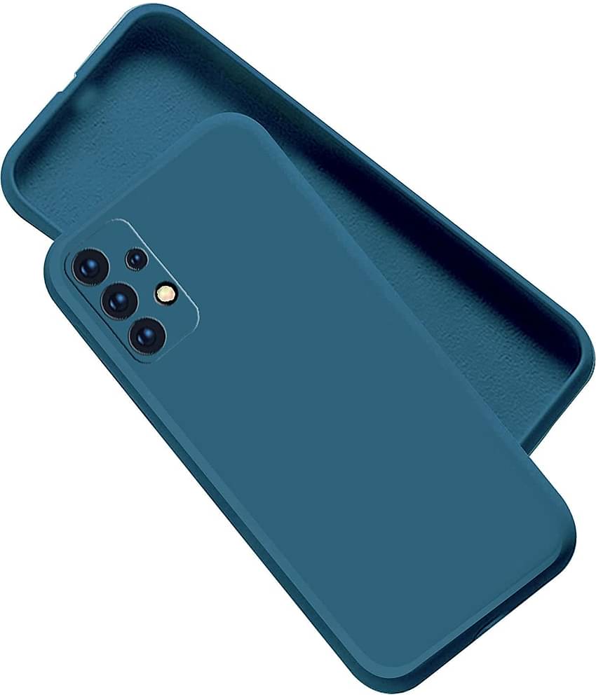 Case Vault Covers - Blue Silicon Plain Cases Compatible For Samsung Galaxy A52 5G ( Pack of 1 )