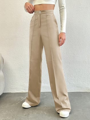 Bellbum Casual Trouser Beige Lycra Pant-S