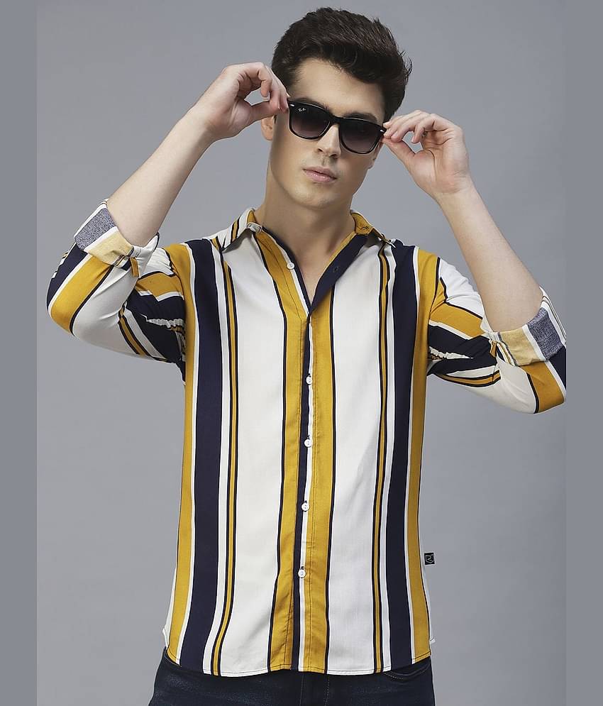 Rigo - Navy Blue Rayon Slim Fit Men's Casual Shirt ( Pack of 1 )