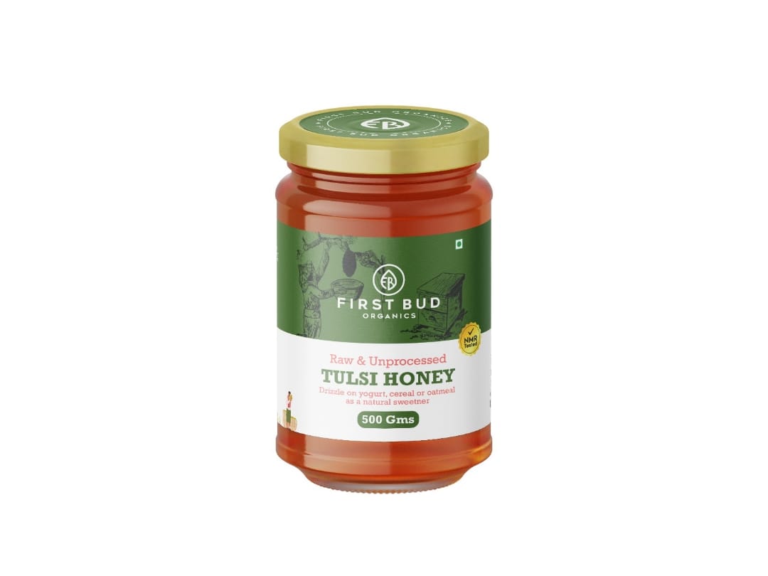 Raw Tulsi Honey - 500gm | 100% Pure, Natural & Unprocessed Tulsi Honey | Infused with Holy Basil for Enhanced Health Benefits | Rich in Antioxidants | Ethically Sourced