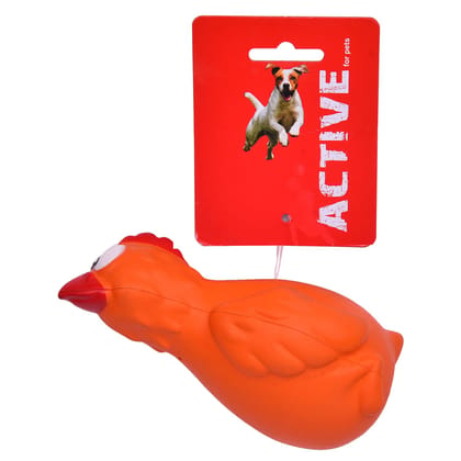Active Rubber Squeaky Chicken 4.75 inch Active Rubber Squeaky Chicken 4.75 inch