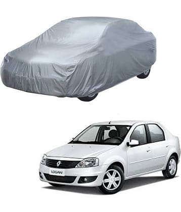Autoretail Silver Color Dust Proof Car Body Polyster Cover Without Mirror Pocket Polyster For Mahindra Logan