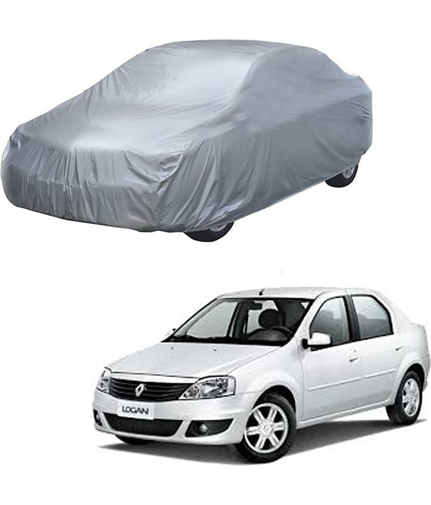 Autoretail Silver Color Dust Proof Car Body Polyster Cover Without Mirror Pocket Polyster For Mahindra Logan