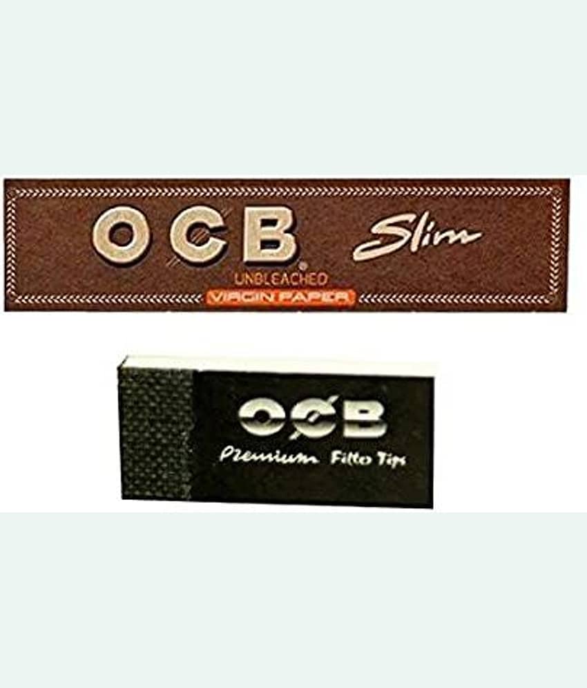OCB King Size Rolling Paper Brown 1 Booklet with 1 Rouch Pad
