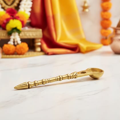 Brass Ghee Spoon for Pooja & Kitchen Use, Height : 0.5 Inch (BSMAS1944 C)