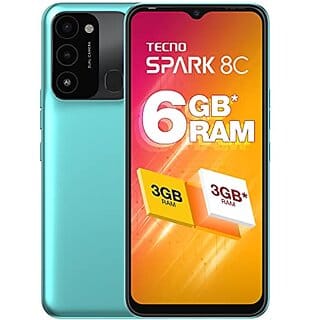 Tecno Spark 8C (3GB+64GB) Upto 6GB RAM 90Hz Refresh Rate 6.6(16.7cm) HD+ Display 5000mAh 13MP Dual Camera