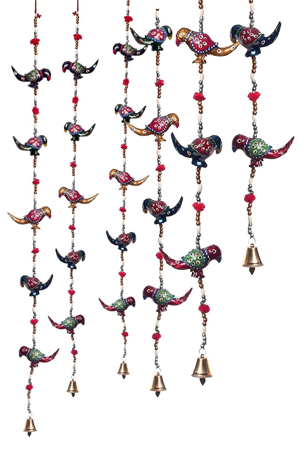 DreamKraft Decorative Parrot Door Hangings (96 cm Multicolor) (Set of 4)