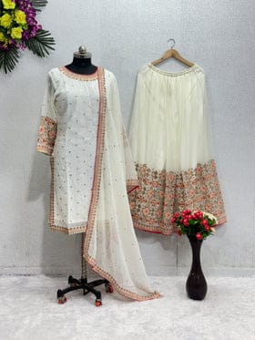 Party Wear Beautiful Top And Plazzo With Dupatta