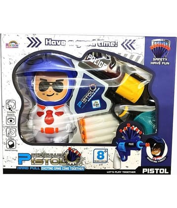 RAINBOW RIDERS Soft Bullet Pistol Gun For Kids - Toy Gun with Soft Foam B-ullets - Toy Pistol with 6 Foam Shooting Dart For Kids, Target Shooting Gun Toy For Kids, Boys, Girls Age 4+  Years Soft Bullet Pistol Gun Plastic Toy (Multicolour)