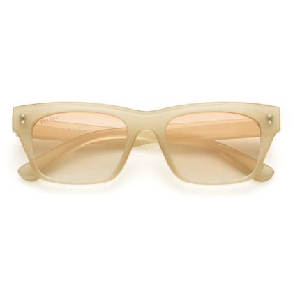 PERKEY Square-Oversized Transparent UV Protected Polarized Chasma Shades Men Women - PRKY002-C4-Medium / Clear / Cream