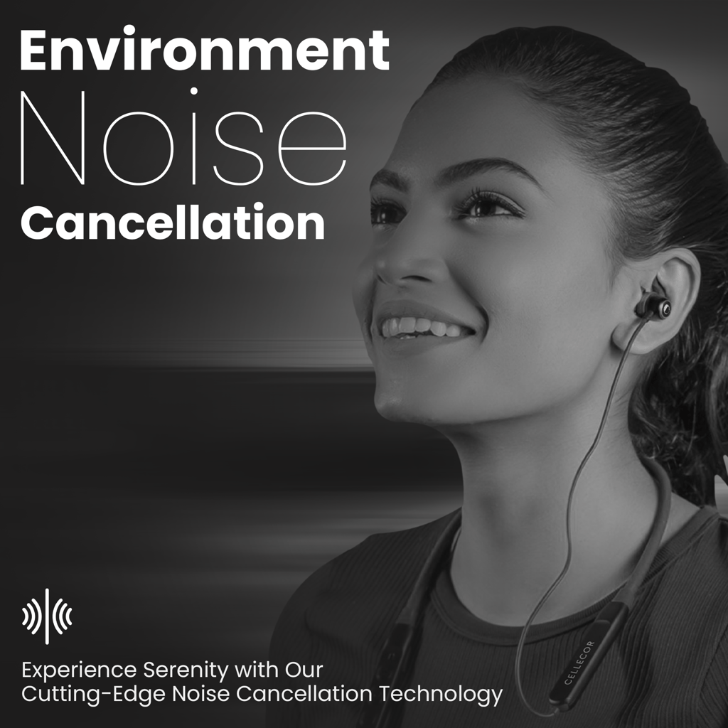 Cellecor Wireless Waterproof Neckband with 25 Hrs playtime Headphone Bluetooth - Black