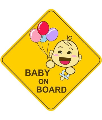 Asmi Collection Self Adhesive Vinyl Baby on Board Car Sticker ( 22 x 22 cms )