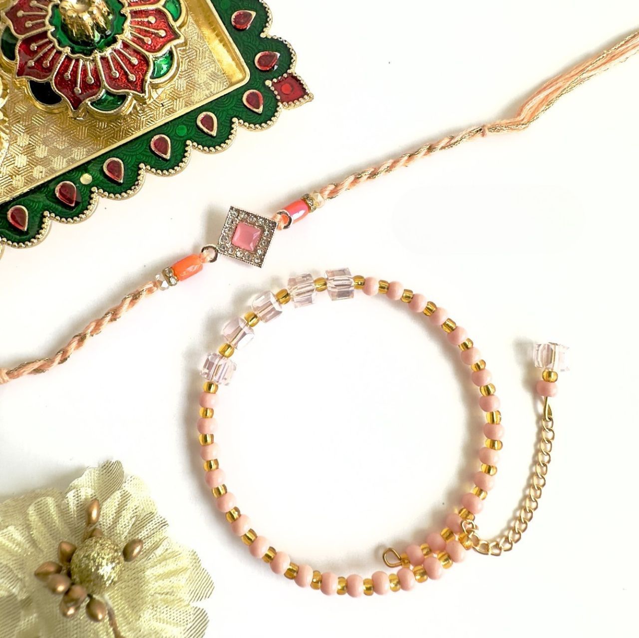 Pearl Rakhi – Grace Woven in Every Thread-Design 1