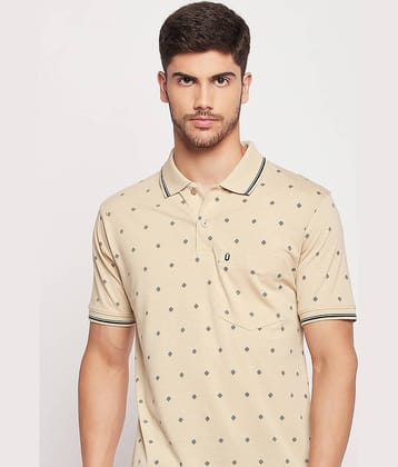 UNIBERRY Pack of 1 Cotton Blend Regular Fit Printed Half Sleeves Men's Polo T Shirt ( Mint Green )