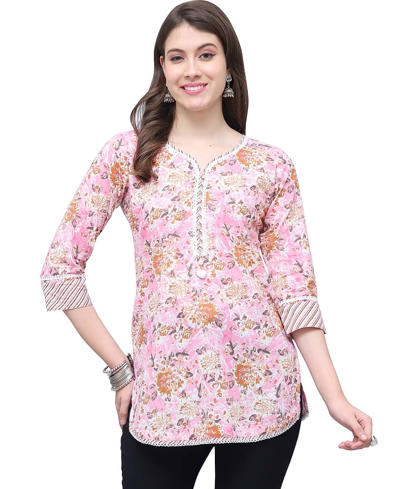 wonder weave Women's Cotton Tunic ( Pink )