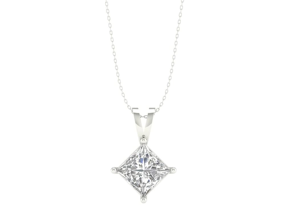 Classic Princess Solitaire Necklace