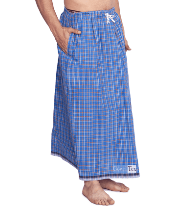 GOWRI TEX Elastic Green Cotton Blend Men's Lungi Dual Pocket ( Pack of 1 )