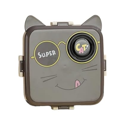 LittleStation Kids Bento Lunch Box with Cat Design, Suitable for Breakfast, Lunch, Snacks 1 Containers Lunch Box (1120 ml, Thermoware)